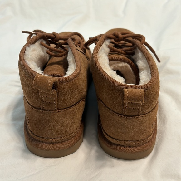 UGG Chestnut Suede Shearling-Lined Lace-Up Ankle Booties - Picture 5 of 7